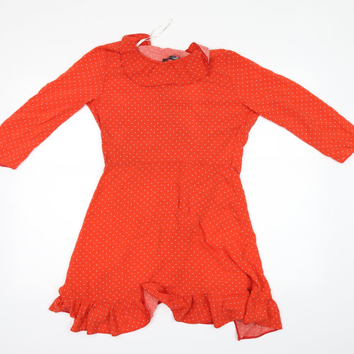 Primark Womens Red Polka Dot  Cardigan Jumper Size 12