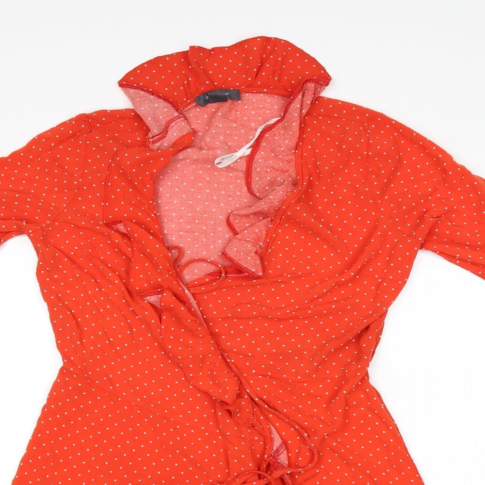 Primark Womens Red Polka Dot  Cardigan Jumper Size 12