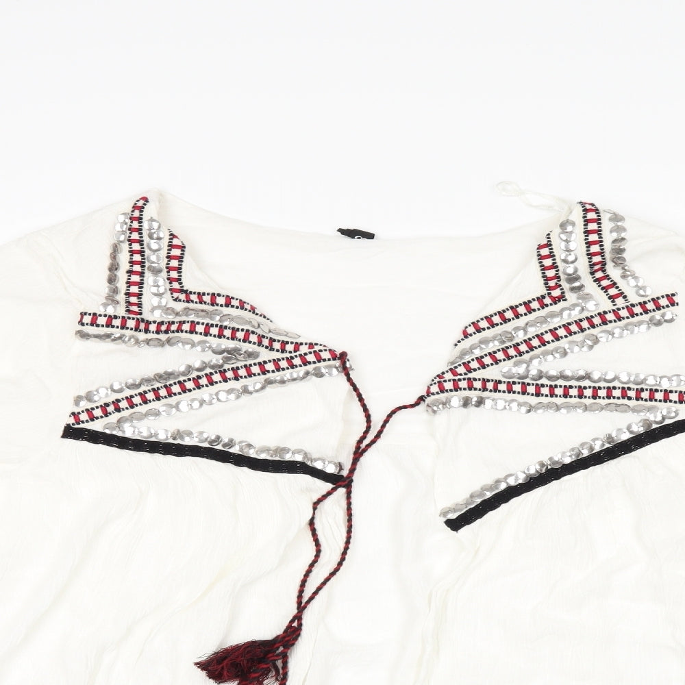 Preworn Womens White   Cardigan Jumper Size 24