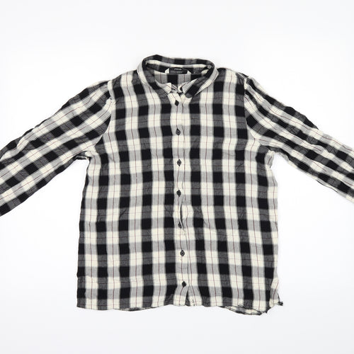 George Boys Black Check  Basic Button-Up Size 12 Years
