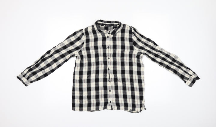 George Boys Black Check  Basic Button-Up Size 12 Years