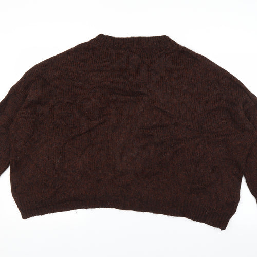 New Look Womens Brown  Knit Pullover Jumper Size M