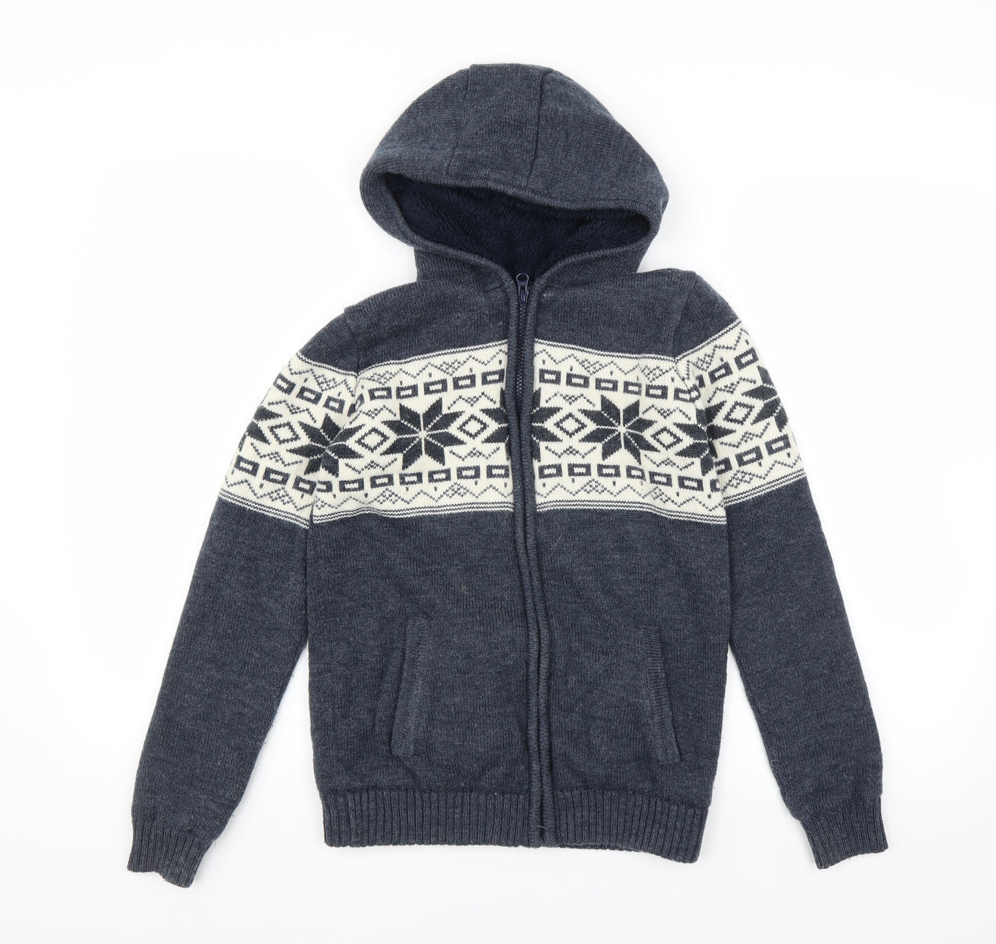 Nutmeg Boys Blue   Full Zip Hoodie Size 12-13 Years  - Christmas