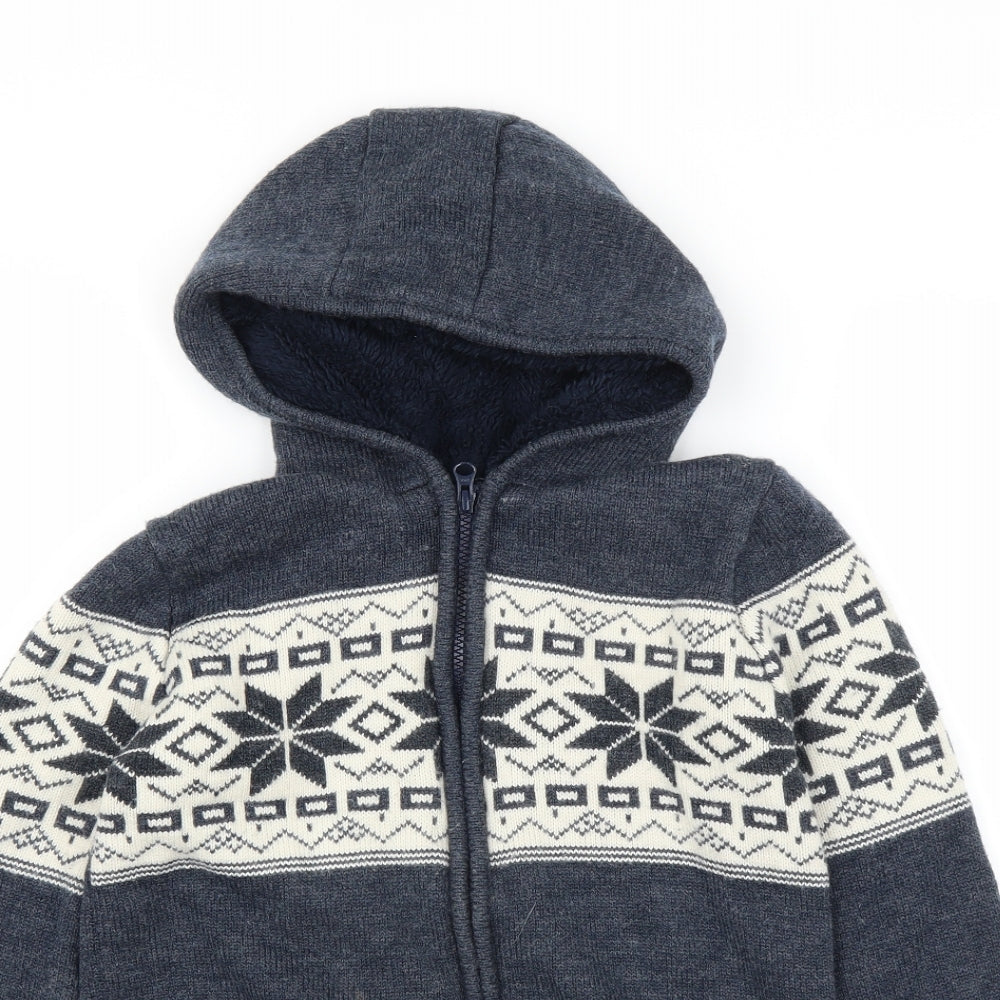 Nutmeg Boys Blue   Full Zip Hoodie Size 12-13 Years  - Christmas