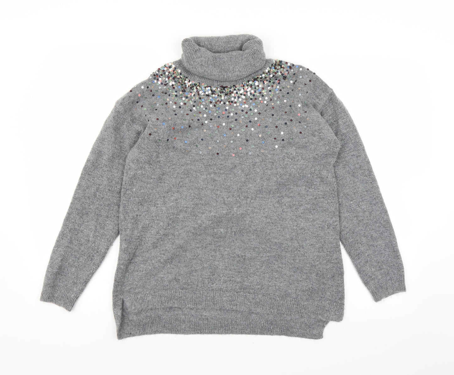 Nutmeg Womens Grey  Knit Pullover Jumper Size 16
