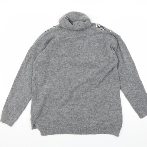 Nutmeg Womens Grey  Knit Pullover Jumper Size 16