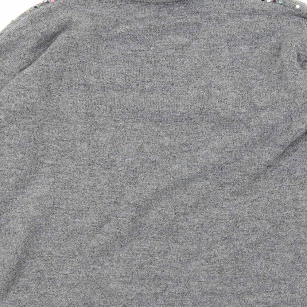 Nutmeg Womens Grey  Knit Pullover Jumper Size 16