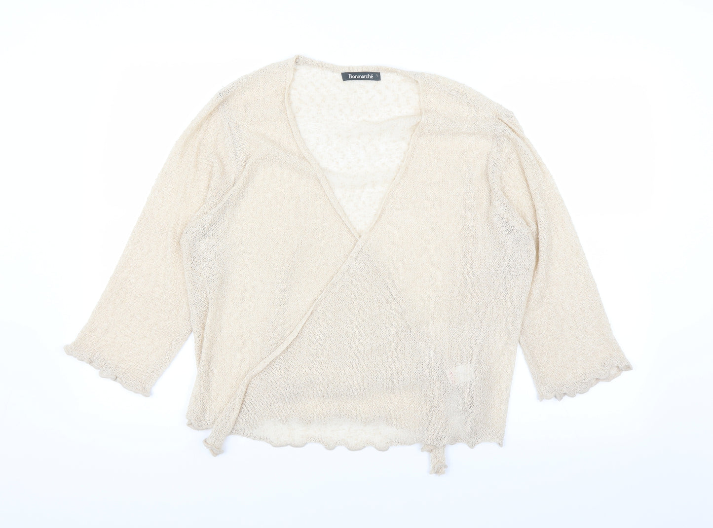 Bonmarché Womens Beige  Knit Cardigan Jumper Size L