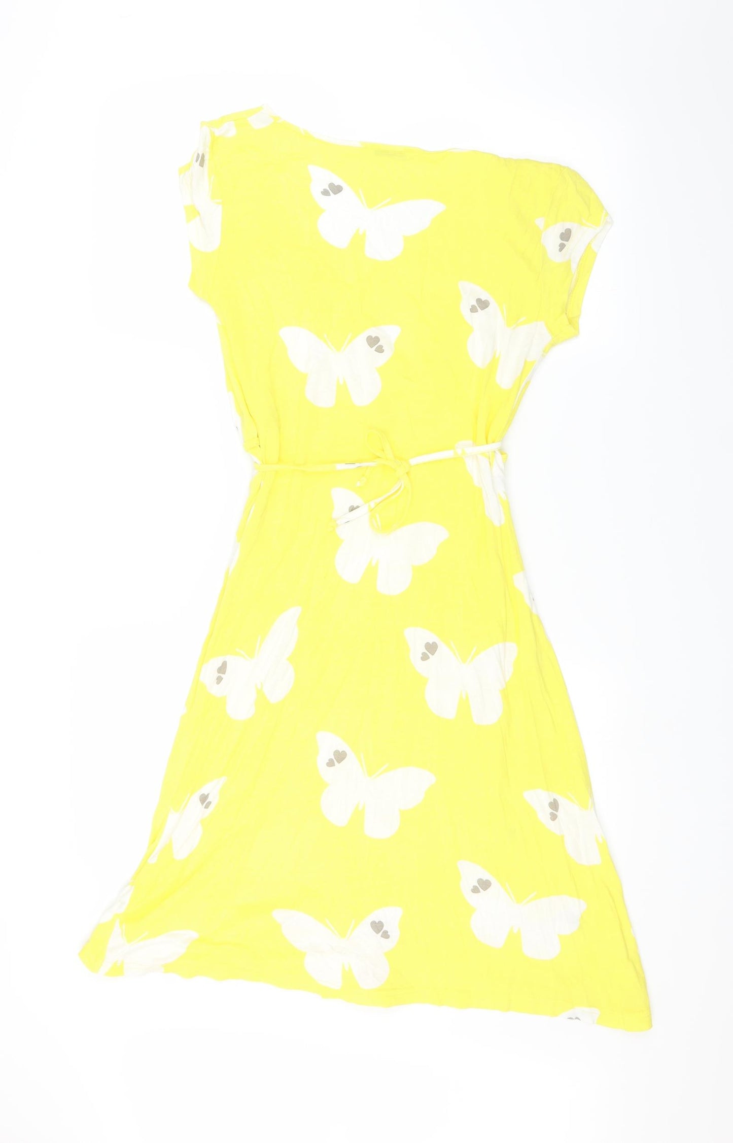 villa Womens Yellow   Fit & Flare  Size M  - Butterflies