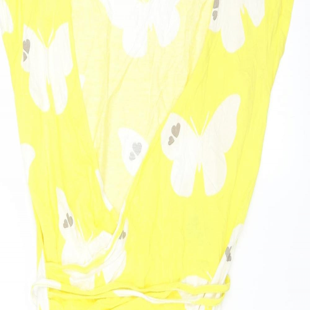 villa Womens Yellow   Fit & Flare  Size M  - Butterflies