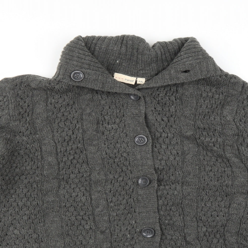Fransa Womens Grey  Knit Jacket  Size 2XL