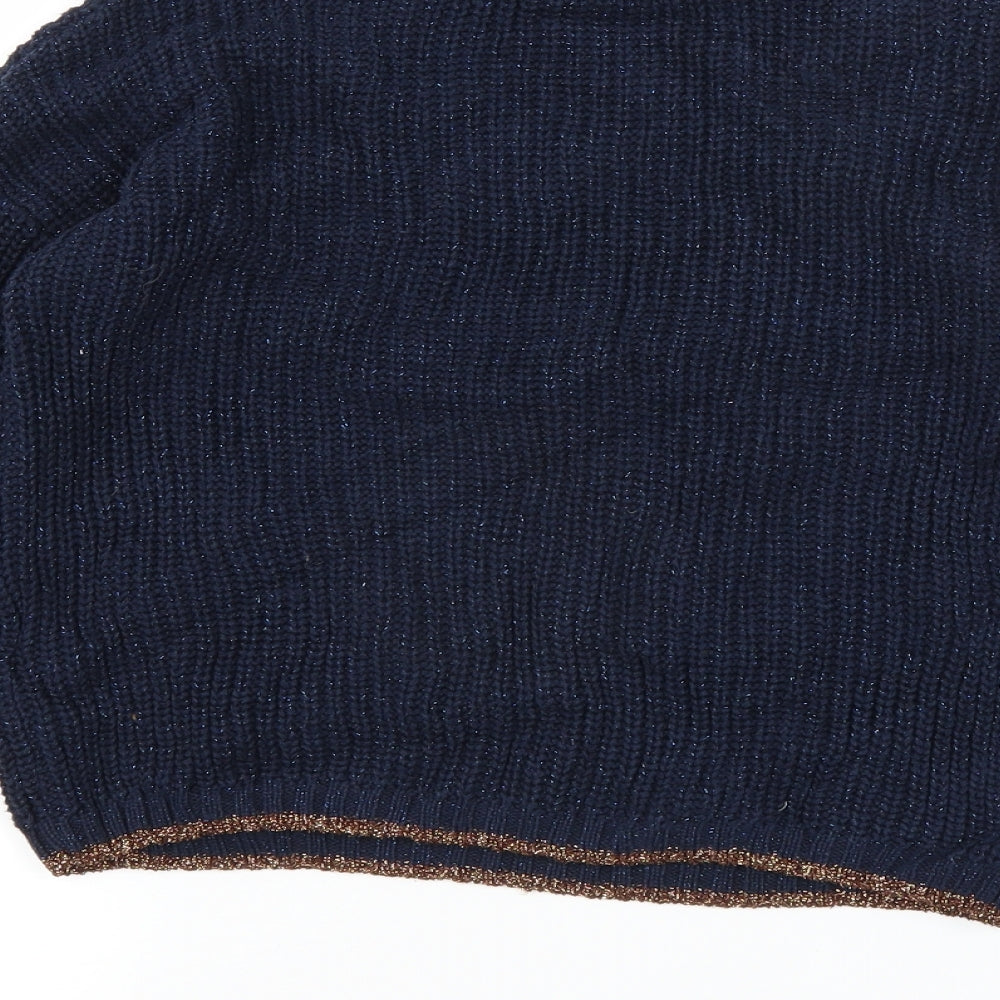 Marks and Spencer Girls Blue  Knit Pullover Jumper Size 6-7 Years