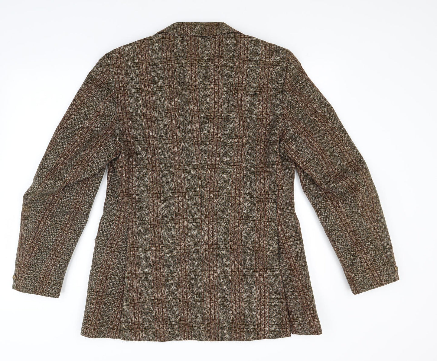 Foster Mens Brown Plaid Tweed Jacket Suit Jacket