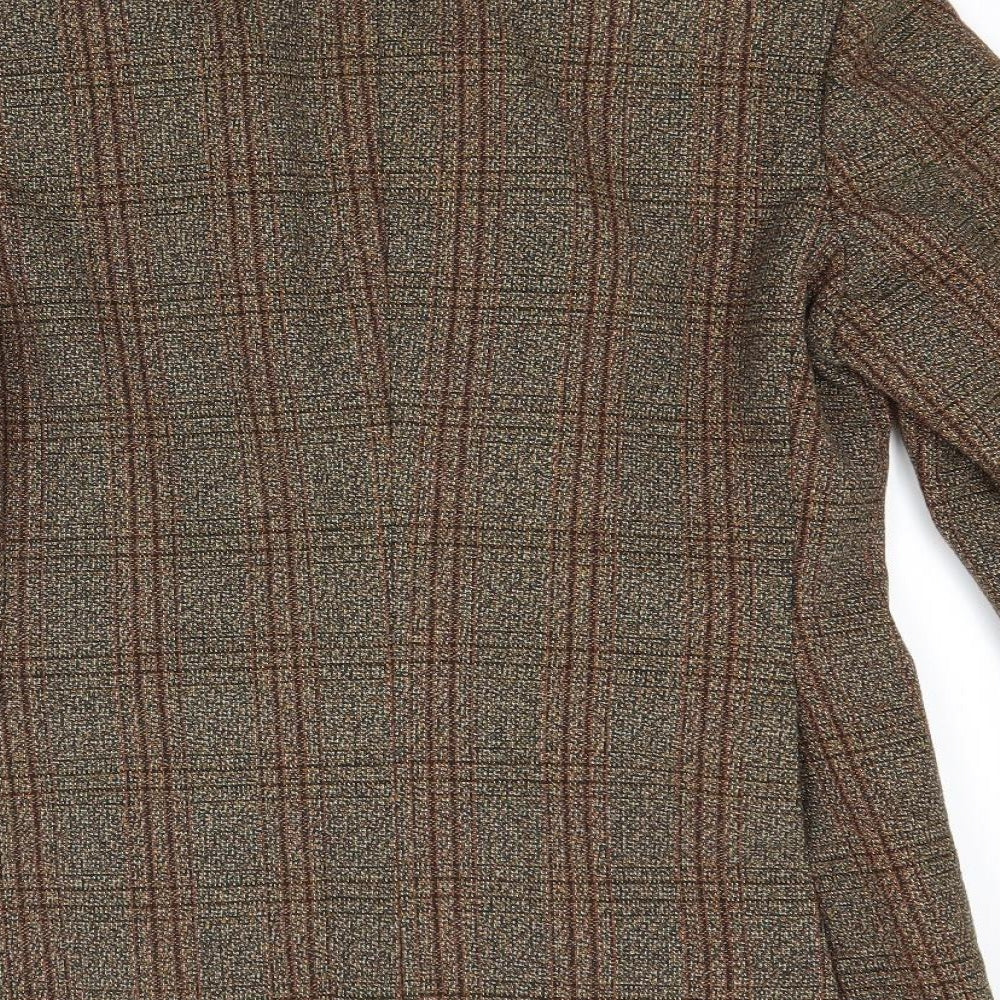 Foster Mens Brown Plaid Tweed Jacket Suit Jacket