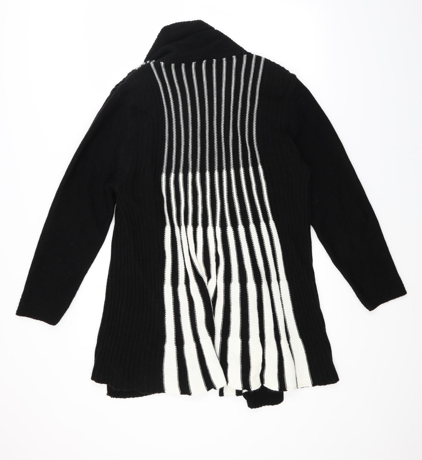 Roman Originals Womens Black Striped Knit Cardigan Jumper Size L
