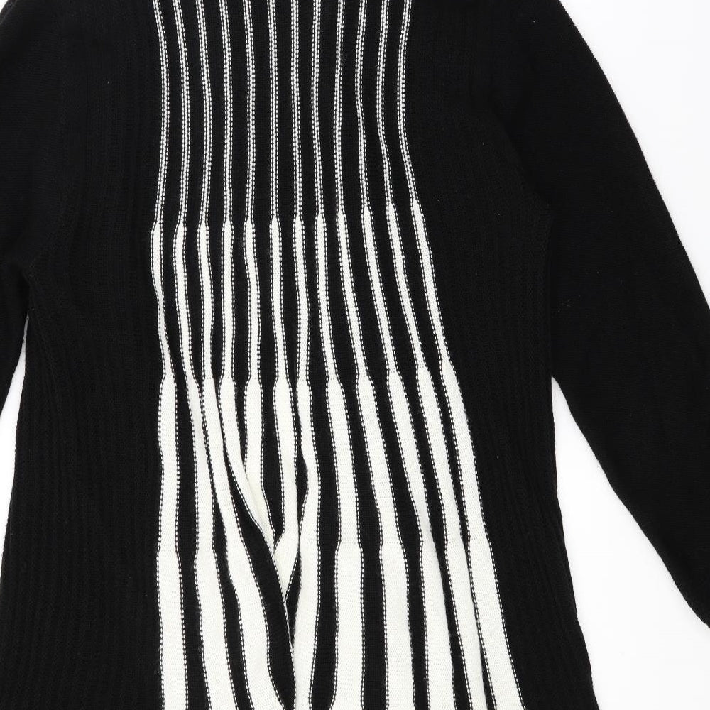 Roman Originals Womens Black Striped Knit Cardigan Jumper Size L