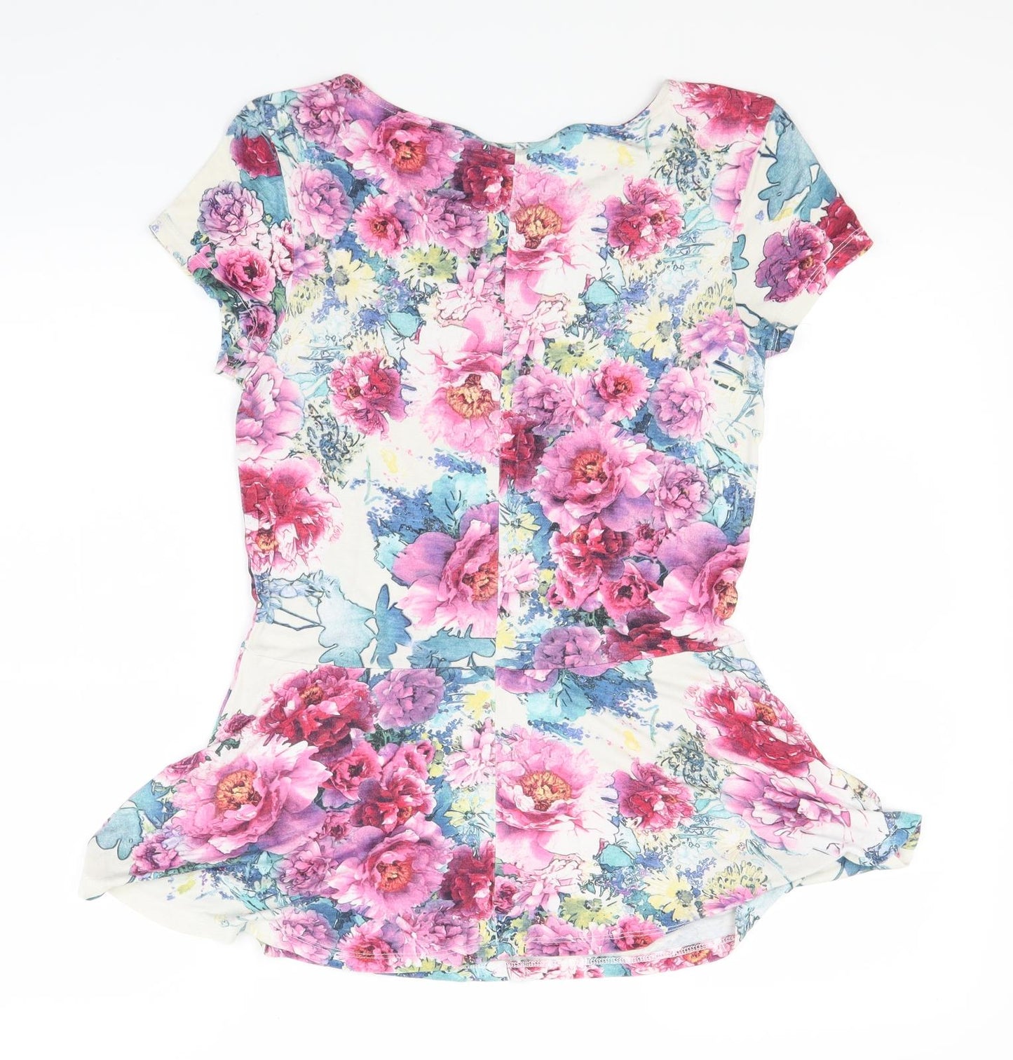 Warehouse Womens Pink Floral  Basic T-Shirt Size 12