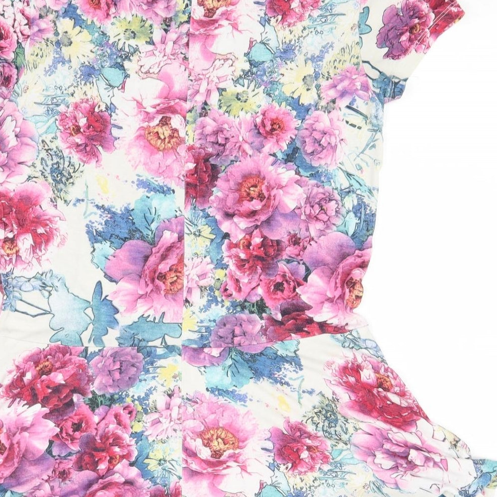Warehouse Womens Pink Floral  Basic T-Shirt Size 12