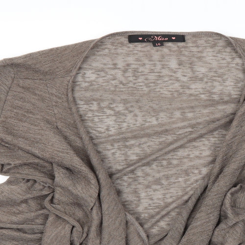 Miso Womens Brown   Cardigan Jumper Size 16