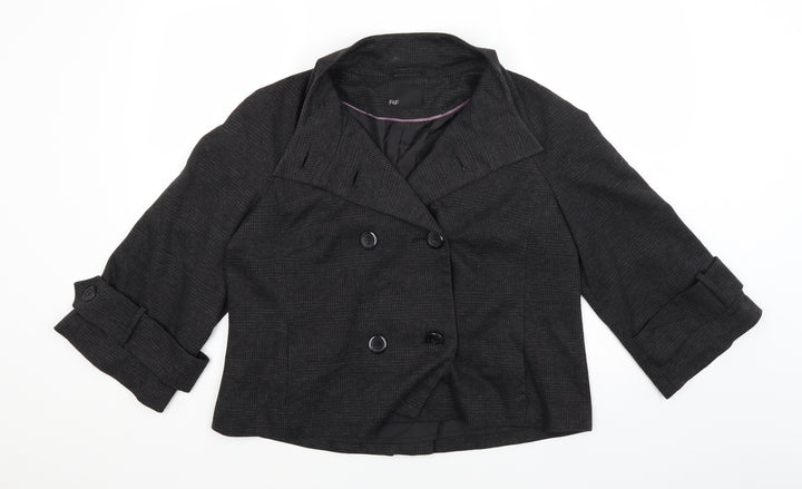 F&F Womens Black Plaid Jacket Size 14