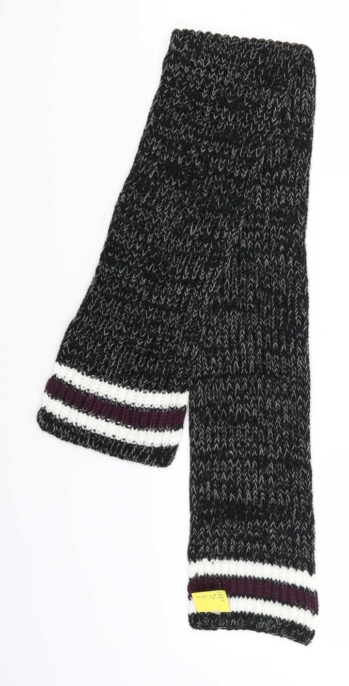 Hullabaloo Unisex Grey Striped Knit Scarf  One Size