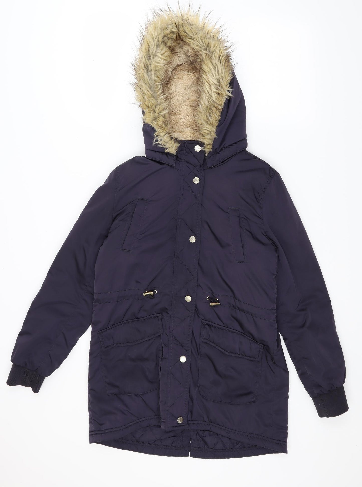 H&M Girls Black   Parka Coat Size 12 Years