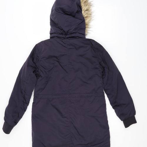 H&M Girls Black   Parka Coat Size 12 Years