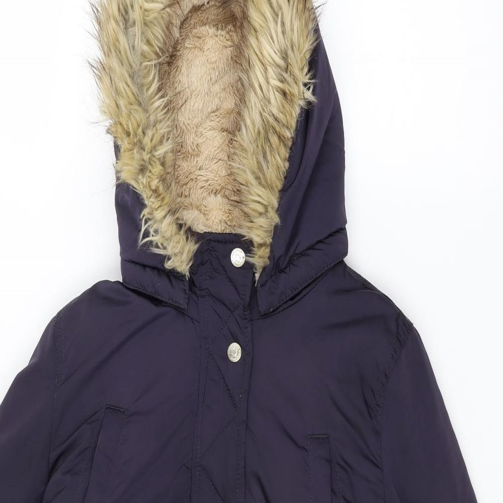 H&M Girls Black   Parka Coat Size 12 Years