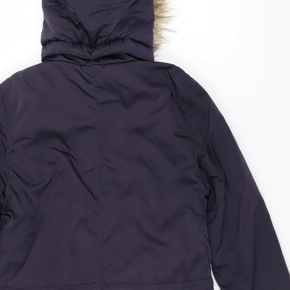 H&M Girls Black   Parka Coat Size 12 Years