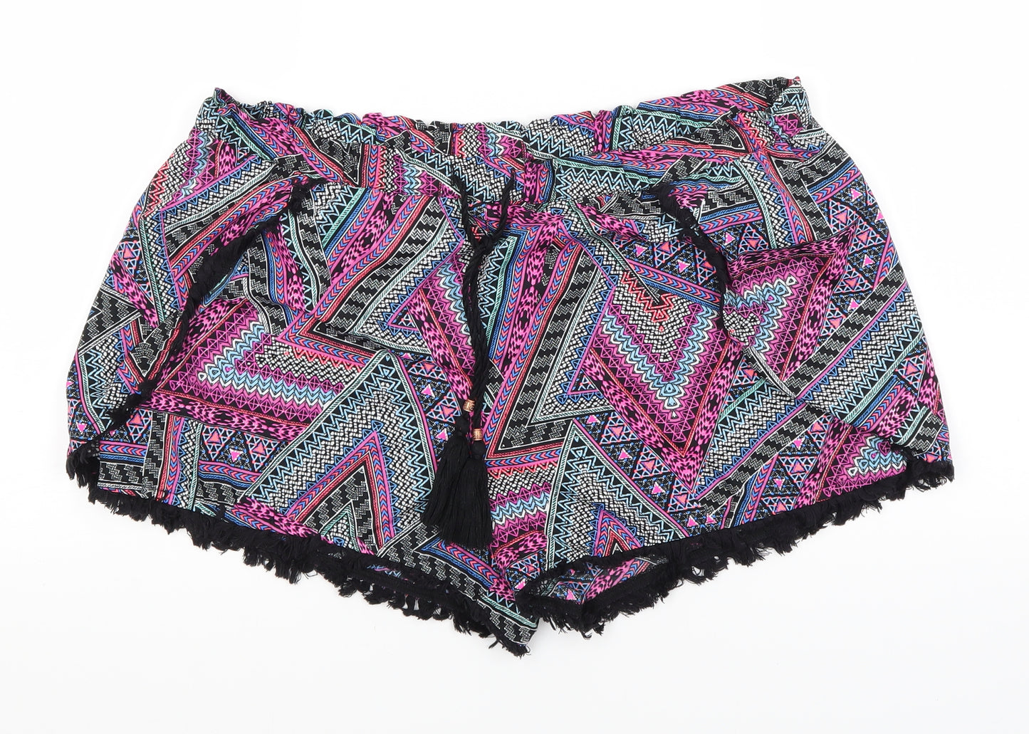 F&F Womens Pink Geometric  Cut-Off Shorts Size 16