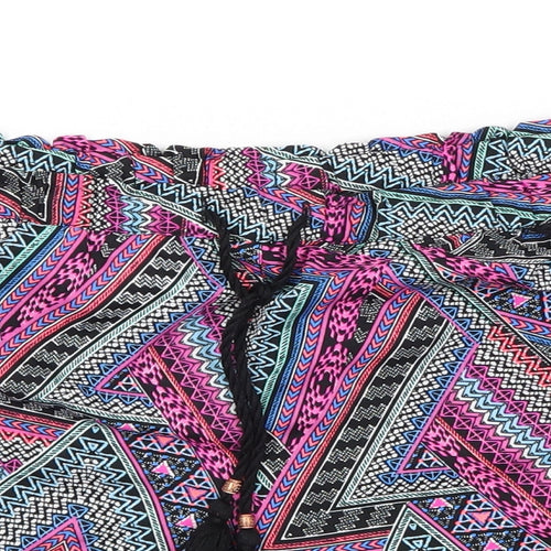F&F Womens Pink Geometric  Cut-Off Shorts Size 16