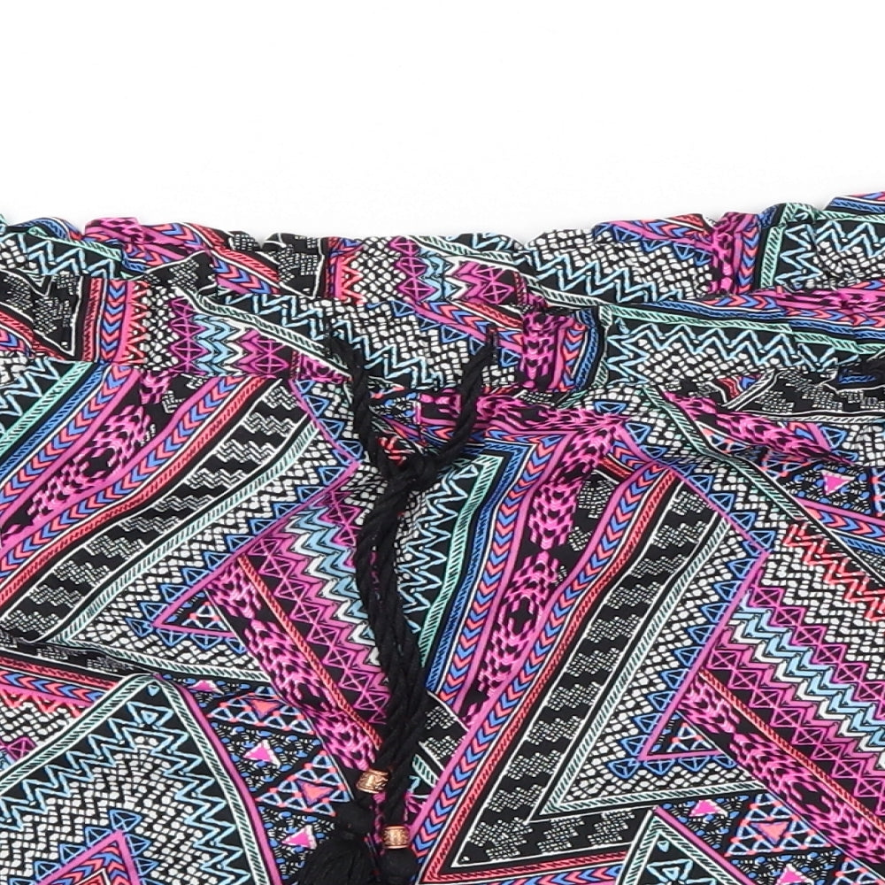F&F Womens Pink Geometric  Cut-Off Shorts Size 16
