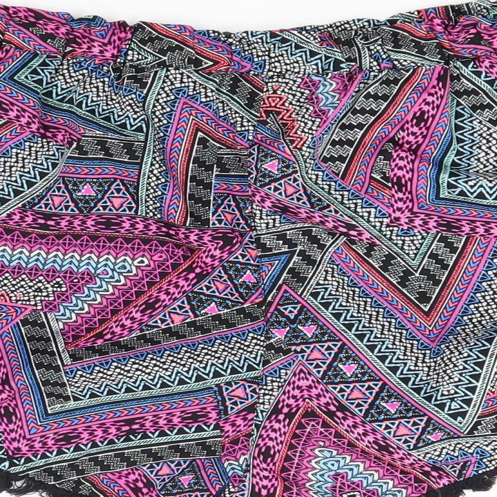 F&F Womens Pink Geometric  Cut-Off Shorts Size 16