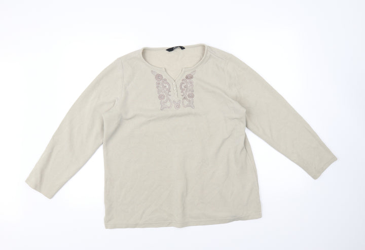 BM Womens Beige Pullover Jumper Size M