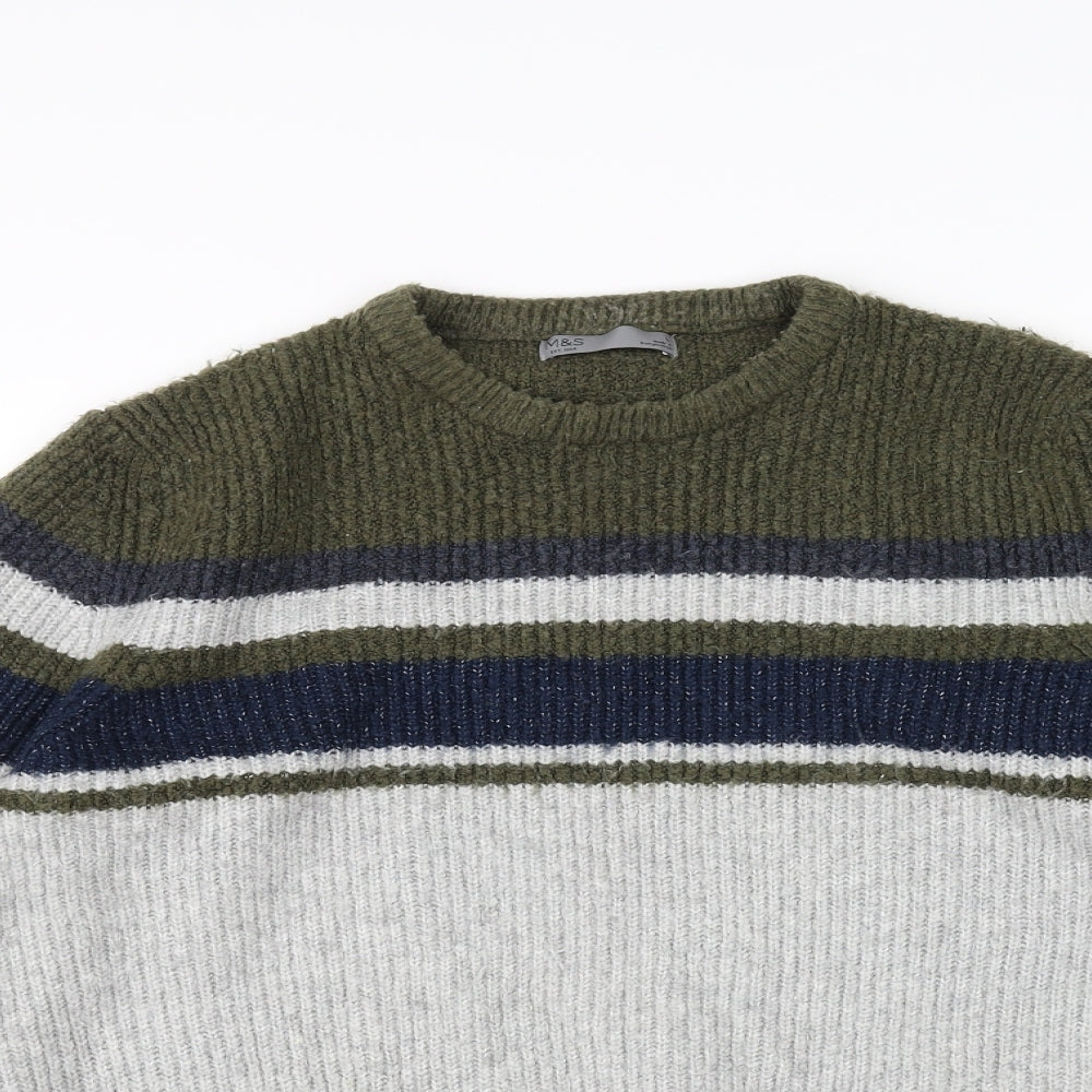 m&S Mens Grey   Pullover Jumper Size L