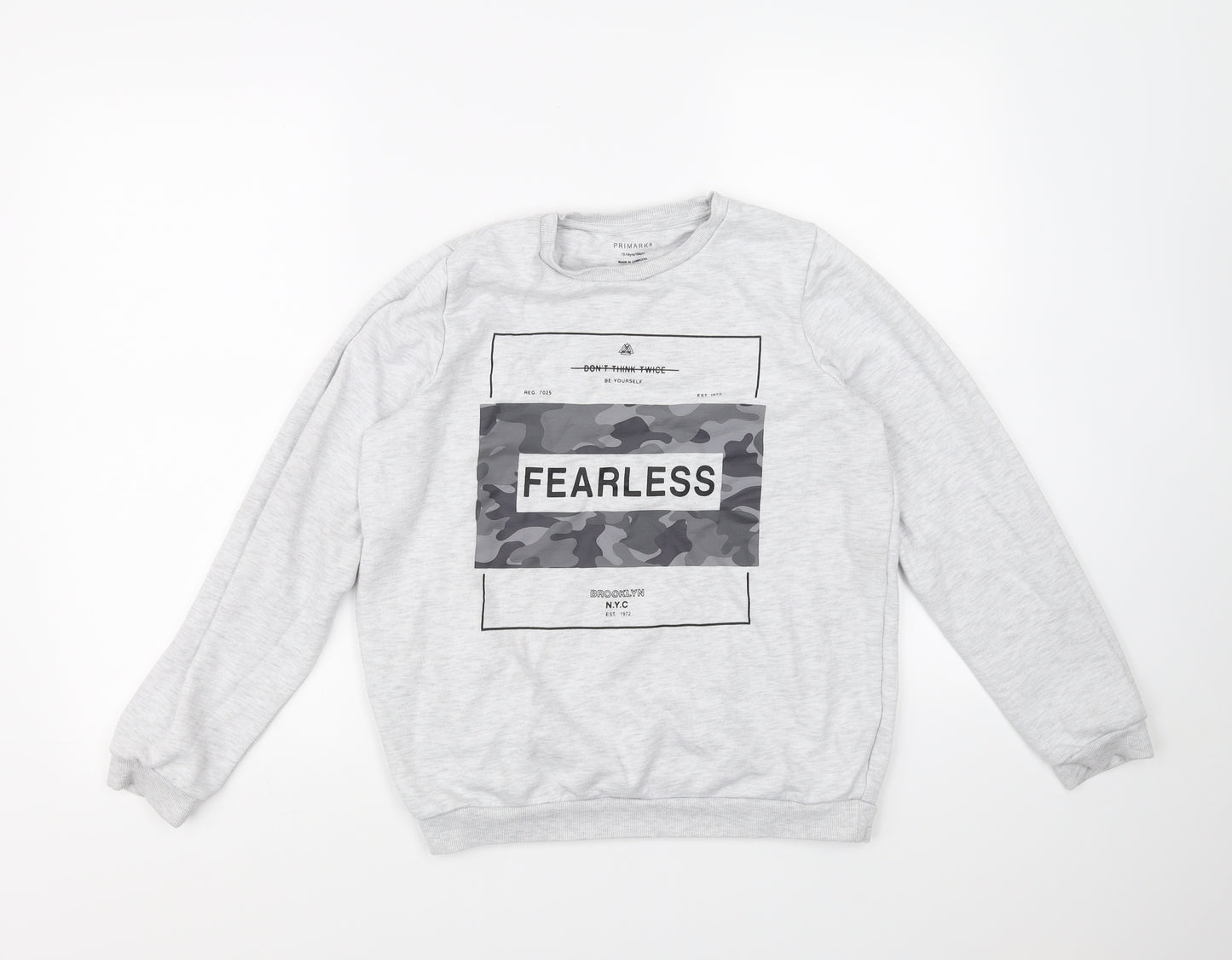 Primark Boys Grey   Pullover Jumper Size 13 Years