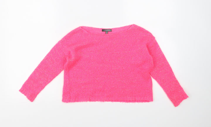 Limited Girls Pink Pullover Jumper Size 7 Years