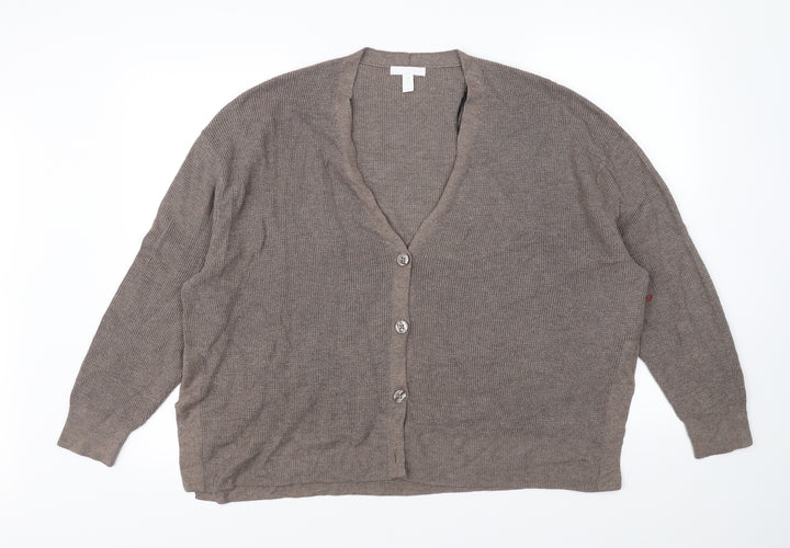 H&M Womens Brown Cardigan Jumper Size M