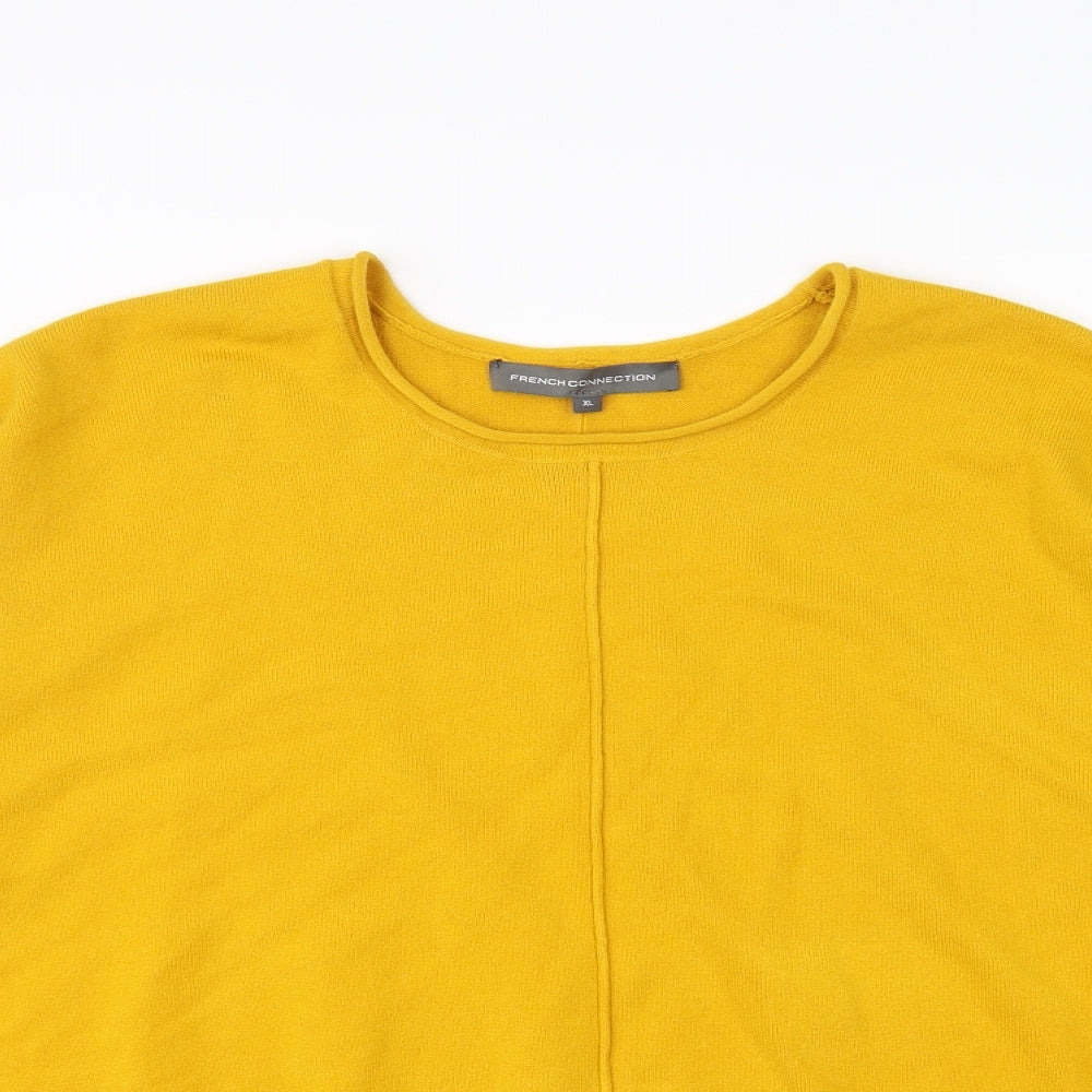 French Connection Womens Yellow   Pullover Jumper Size XL