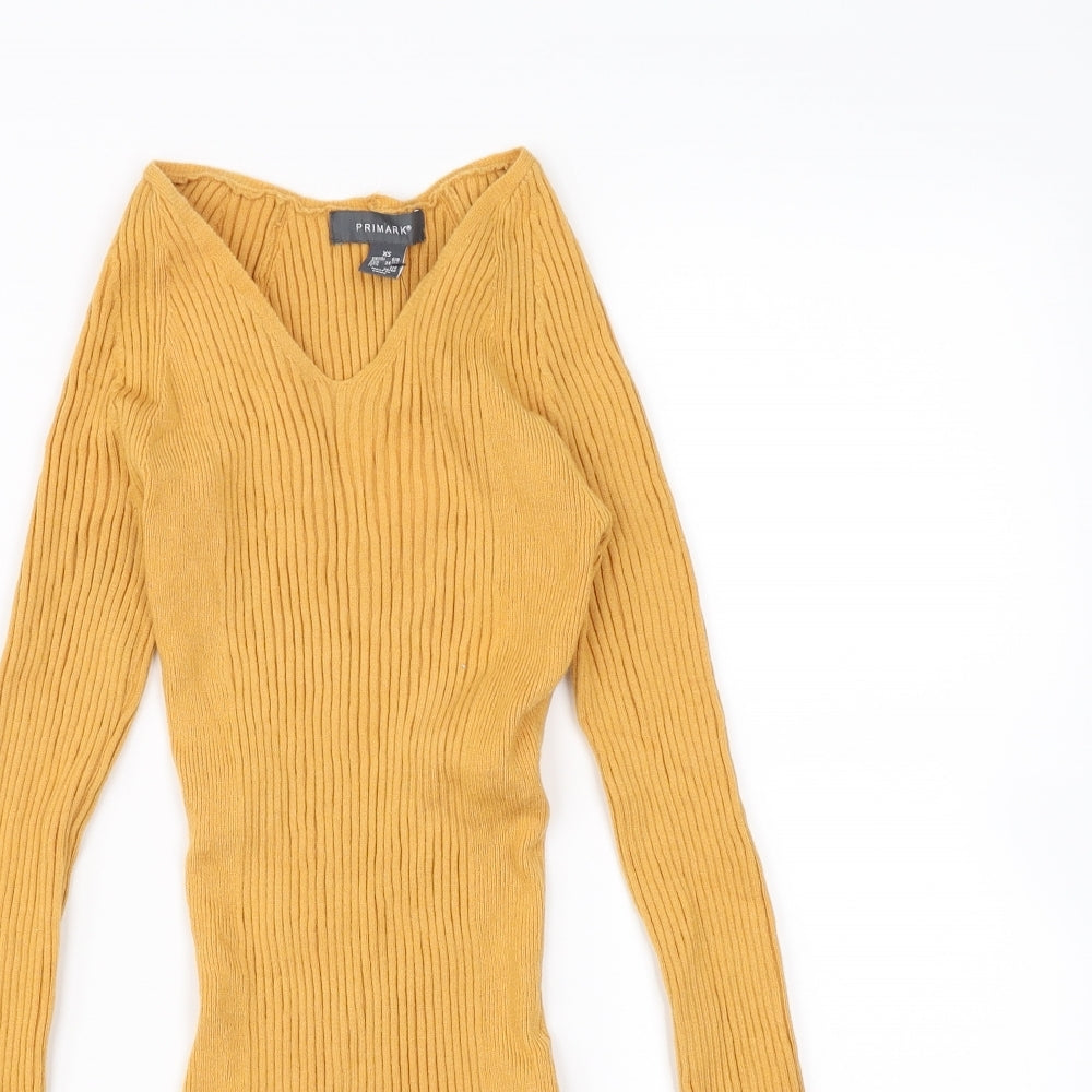 Primark Womens Yellow   Pullover Jumper Size XS