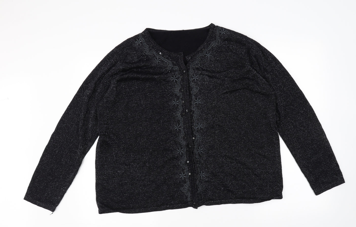 BM Womens Black   Cardigan Jumper Size L