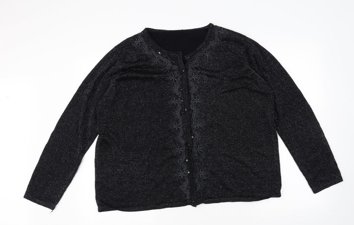 BM Womens Black   Cardigan Jumper Size L