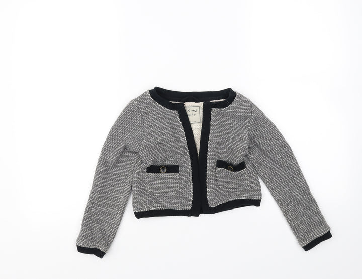 NEXT Girls Grey   Cardigan Jumper Size 6 Years