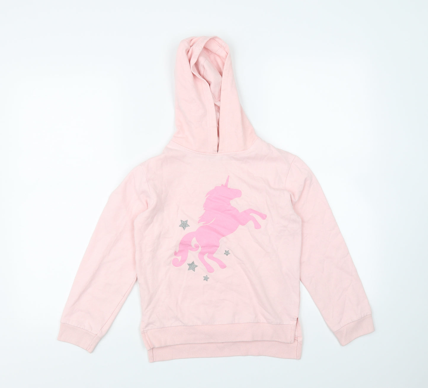 Preworn Girls Pink   Pullover Hoodie Size 9 Years  - Unicorn