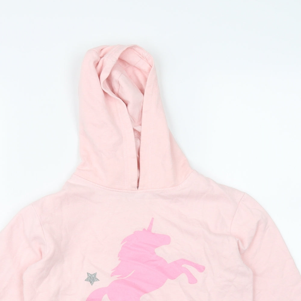 Preworn Girls Pink   Pullover Hoodie Size 9 Years  - Unicorn