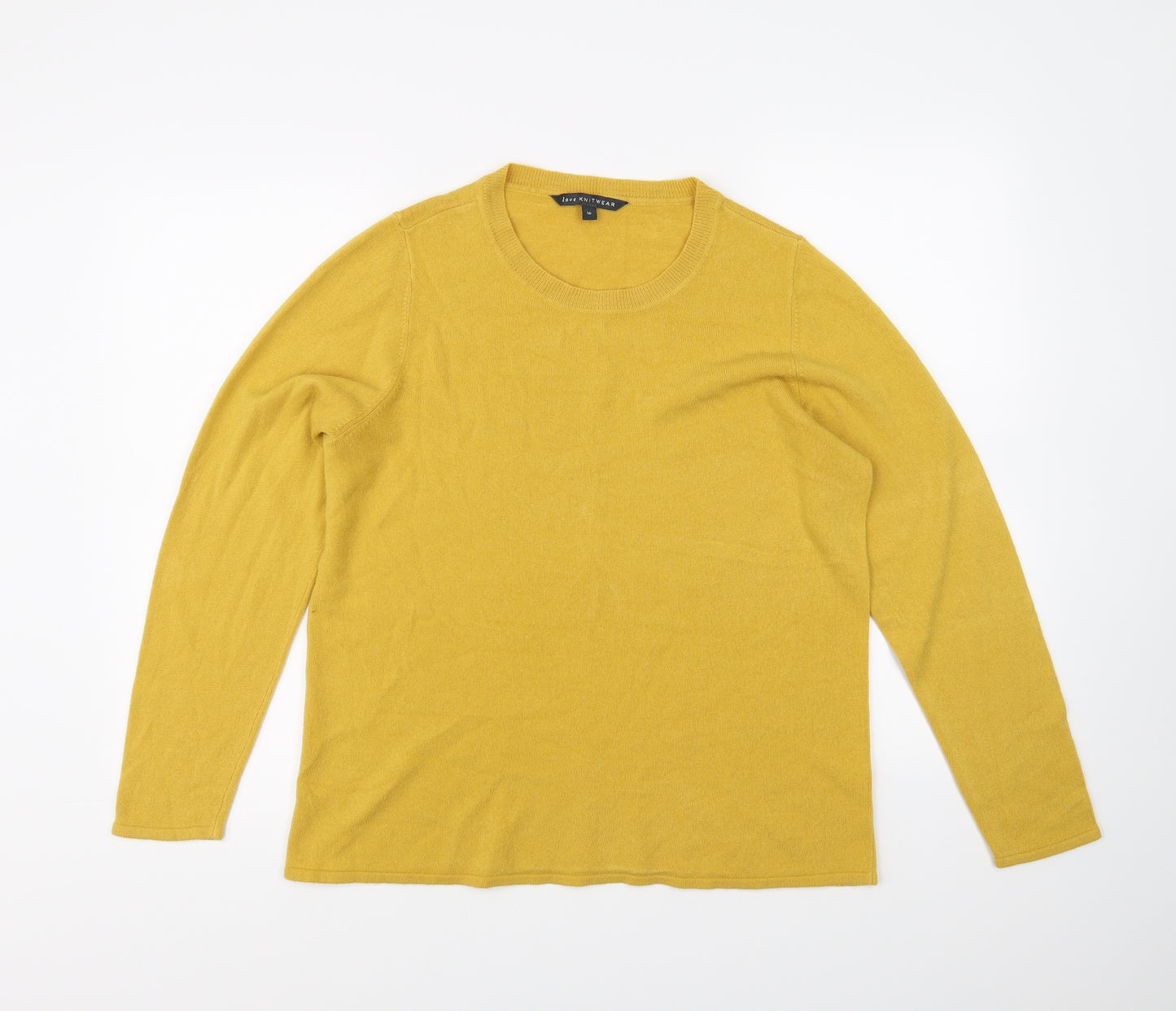 love knitwear Womens Yellow   Pullover Jumper Size 16