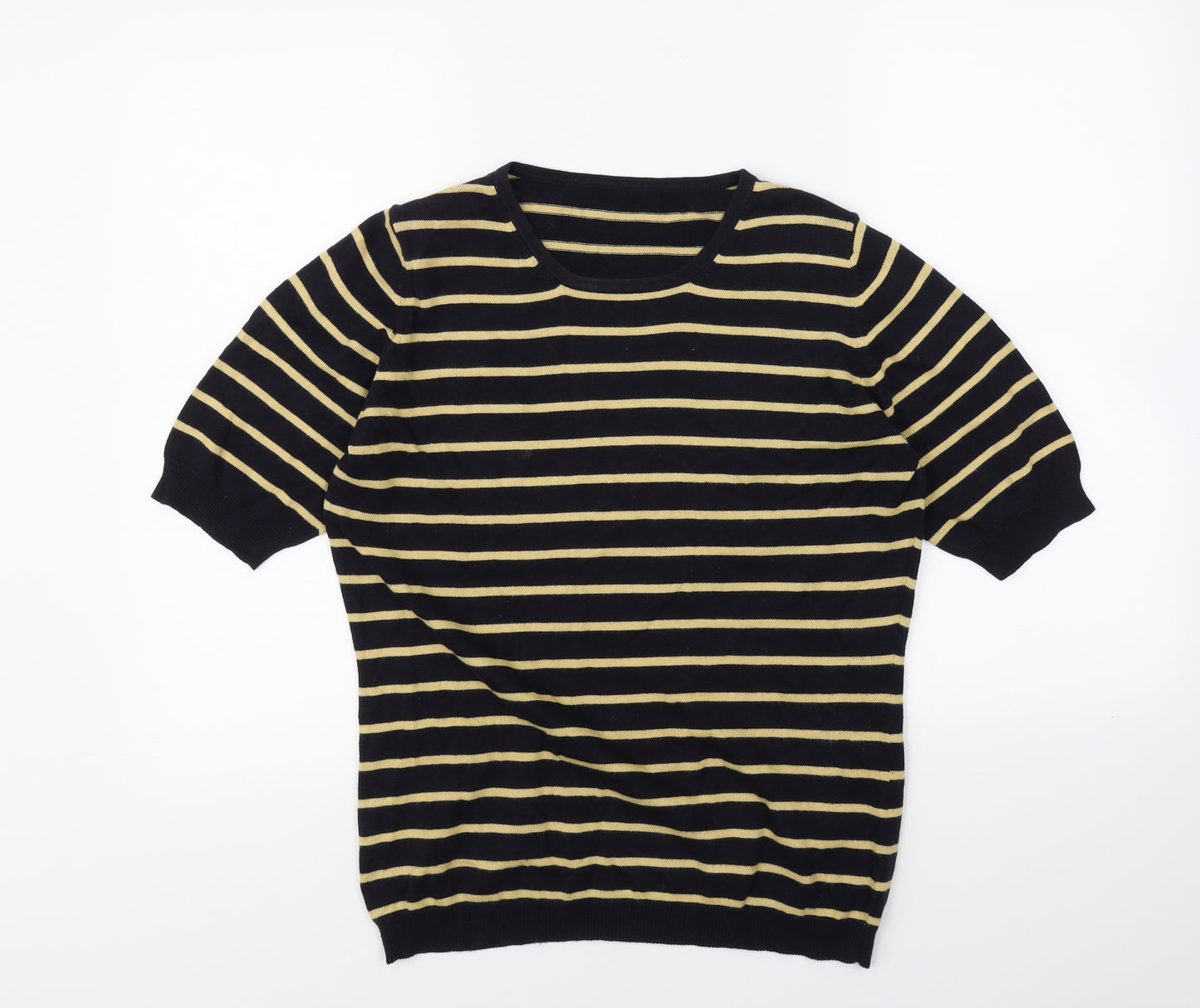 Preworn Womens Blue Striped  Basic T-Shirt Size M