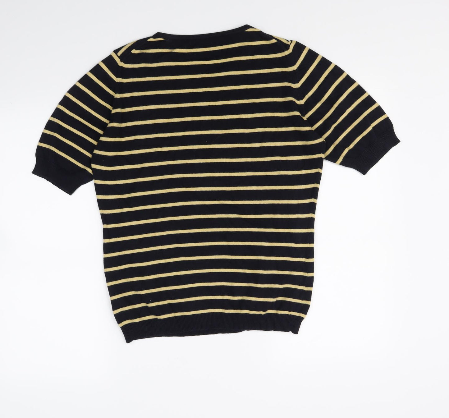 Preworn Womens Blue Striped  Basic T-Shirt Size M