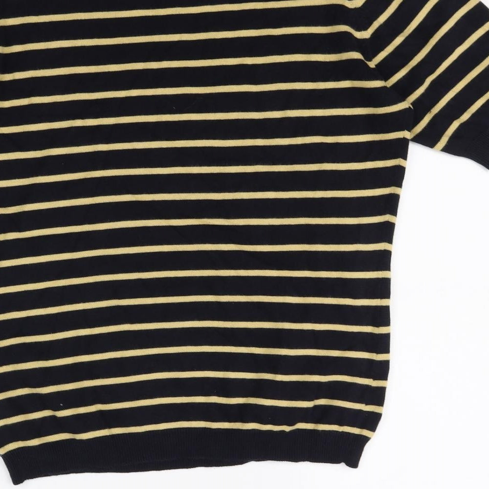 Preworn Womens Blue Striped  Basic T-Shirt Size M