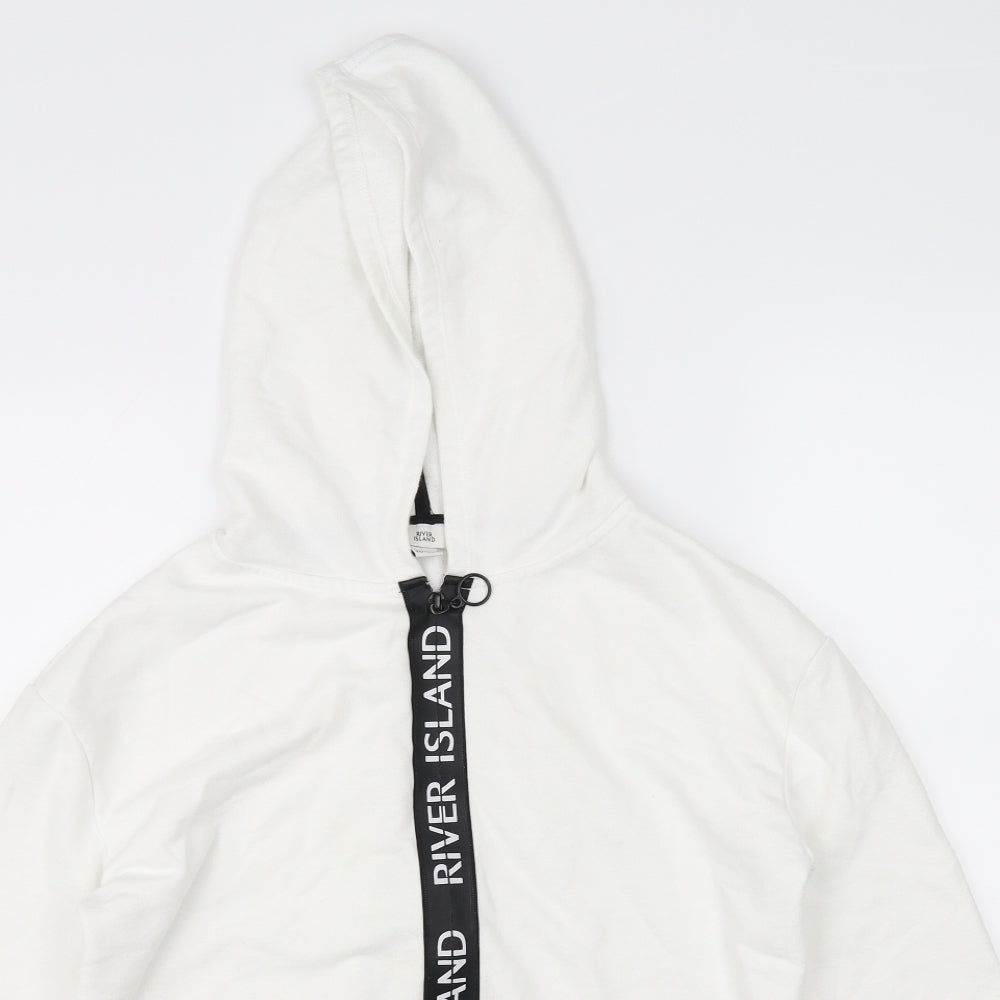 River Island Girls White   Pullover Hoodie Size 11-12 Years